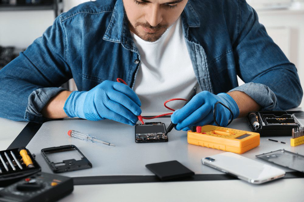 Professional smartphone repair technician